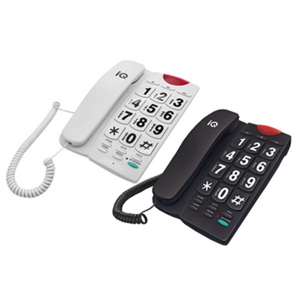 Τηλέφωνο ενσύρματο με Μεγάλα Πλήκτρα IQ DT-836ΒΒ Λευκό