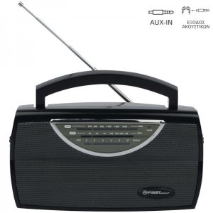 FIRST AUSTRIA FA-1904-BA ΑΝΑΛΟΓΙΚΟ ΦΟΡΗΤΟ ΡΑΔΙΟΦΩΝΟ ΜΕ AUX-IN ΜΑΥΡΟ