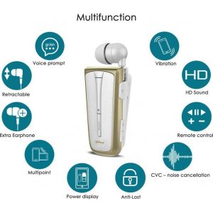 IPRO RH219s HANDSFREE BLUETOOTH ΛΕΥΚΟ-ΧΡΥΣΟ