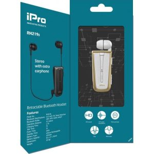 IPRO RH219s HANDSFREE BLUETOOTH ΛΕΥΚΟ-ΧΡΥΣΟ