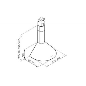 Pyramis Classic Στρογγυλή Καμινάδα 60cm 065017801