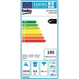Πλυντηριο ρουχων Beko WTC 8622 XCW 1200 Στροφές 8kg