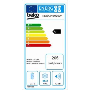 Beko Ψυγείο Δίπορτο A+ RDSA310M20W